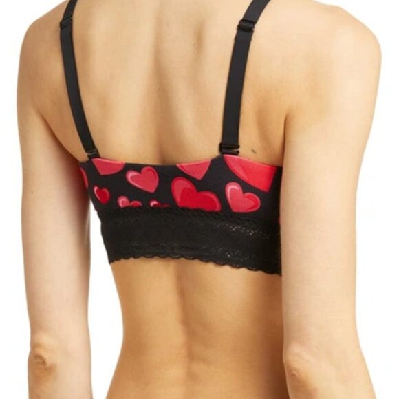MeUndies® Lace Trim Longline Bralette In Red Hearts 3XL - Picture 2 of 6